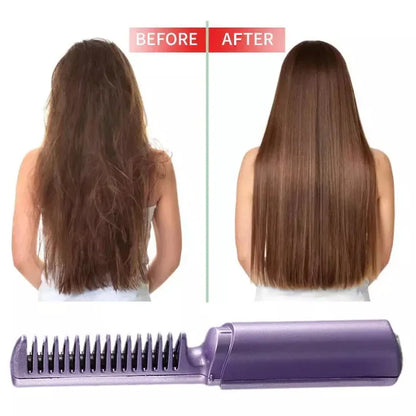 Meneflix Portable Hair Straightener and Comb | Cordless & Rechargeable | Perfect for All Hair Types