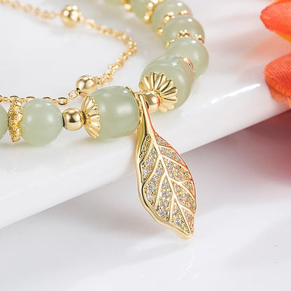 🔥BUY 1 GET 1 FREE 💞--Wotian Jade Lucky Gold Leaf Bangle