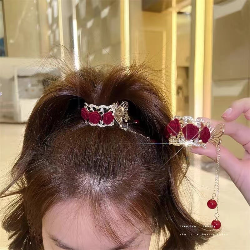 🎅Early Christmas Sale🔥Create a noble elegance - 🌹 Vintage rose hairpins 🌹