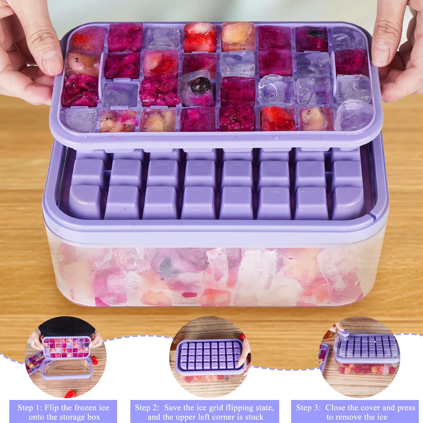 🔥🔥🔥Ice Cube Tray with Lid and Bin