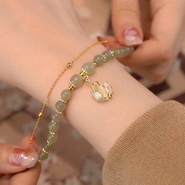 🔥BUY 1 GET 1 FREE 💞--Wotian Jade Lucky Gold Leaf Bangle