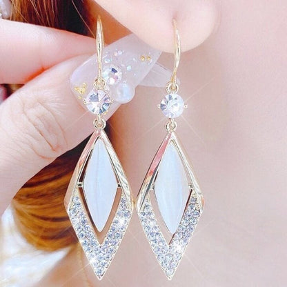 Fashion Rhombus Zircon Earrings