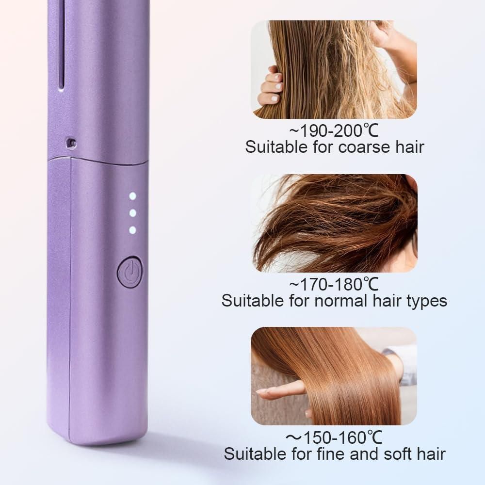 Meneflix Portable Hair Straightener and Comb | Cordless & Rechargeable | Perfect for All Hair Types