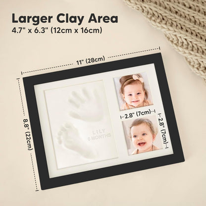 Baby Hand and Footprint Kit - Baby Footprint Kit, Baby Keepsake, Baby Shower Gifts for Mom, Baby Picture Frame for Baby Registry Boys, Girls, Personalized Baby Gifts, Mother's Day Gifts (Ash Wood)