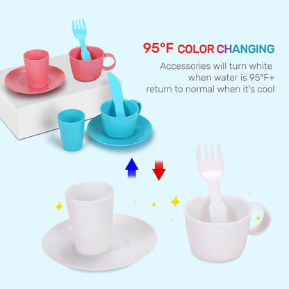 CUTE STONE Color Changing Kitchen Sink Toys, Children Electric Dishwasher Playing Toy with Running Water, Upgraded Faucet, Automatic Water Cycle System Play House Pretend Role Play Toys for Boys Girls