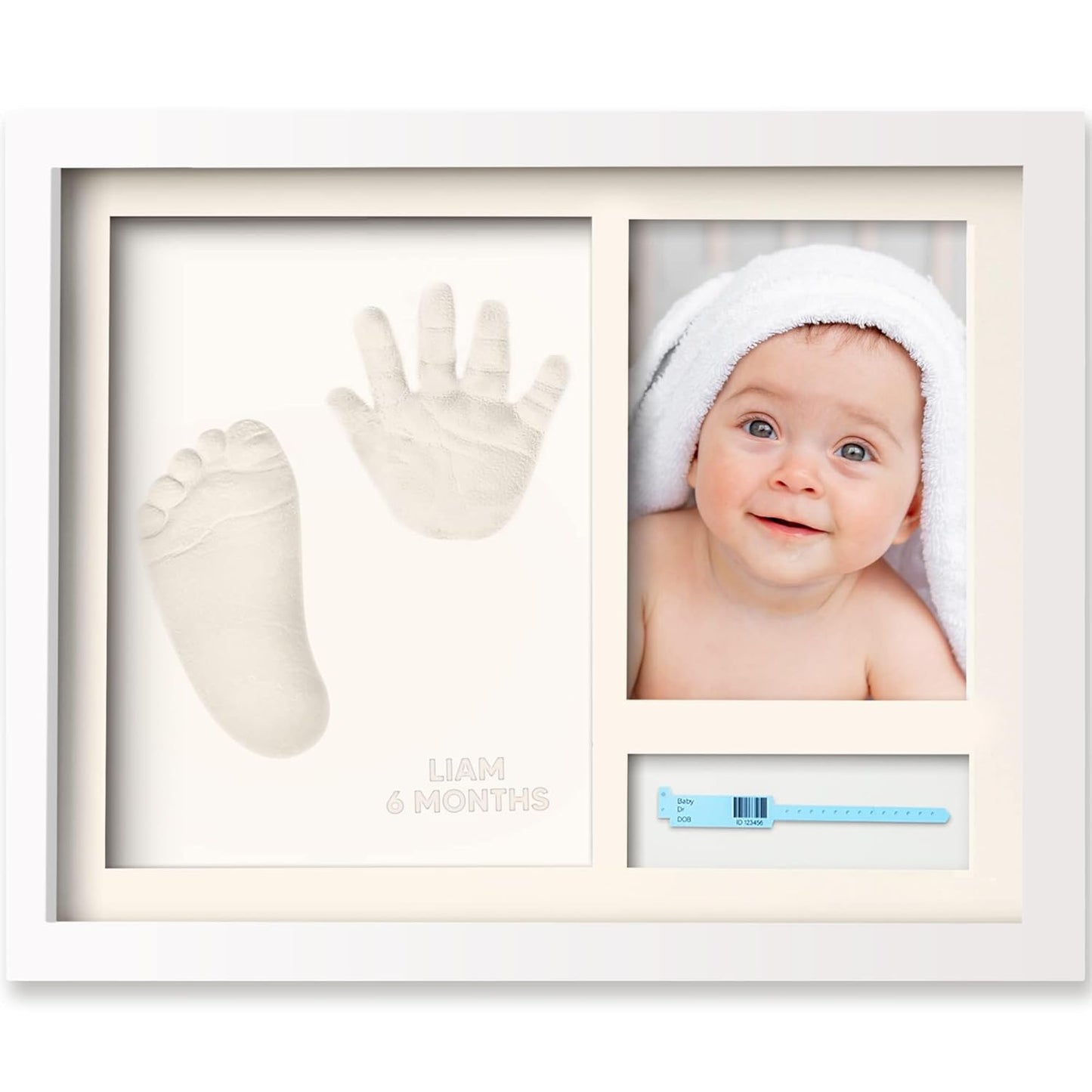 Baby Hand and Footprint Kit - Baby Footprint Kit, Baby Keepsake, Baby Shower Gifts for Mom, Baby Picture Frame for Baby Registry Boys, Girls, Personalized Baby Gifts, Mother's Day Gifts (Ash Wood)