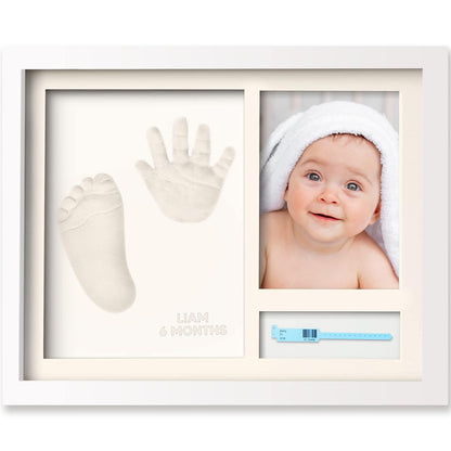 Baby Hand and Footprint Kit - Baby Footprint Kit, Baby Keepsake, Baby Shower Gifts for Mom, Baby Picture Frame for Baby Registry Boys, Girls, Personalized Baby Gifts, Mother's Day Gifts (Ash Wood)