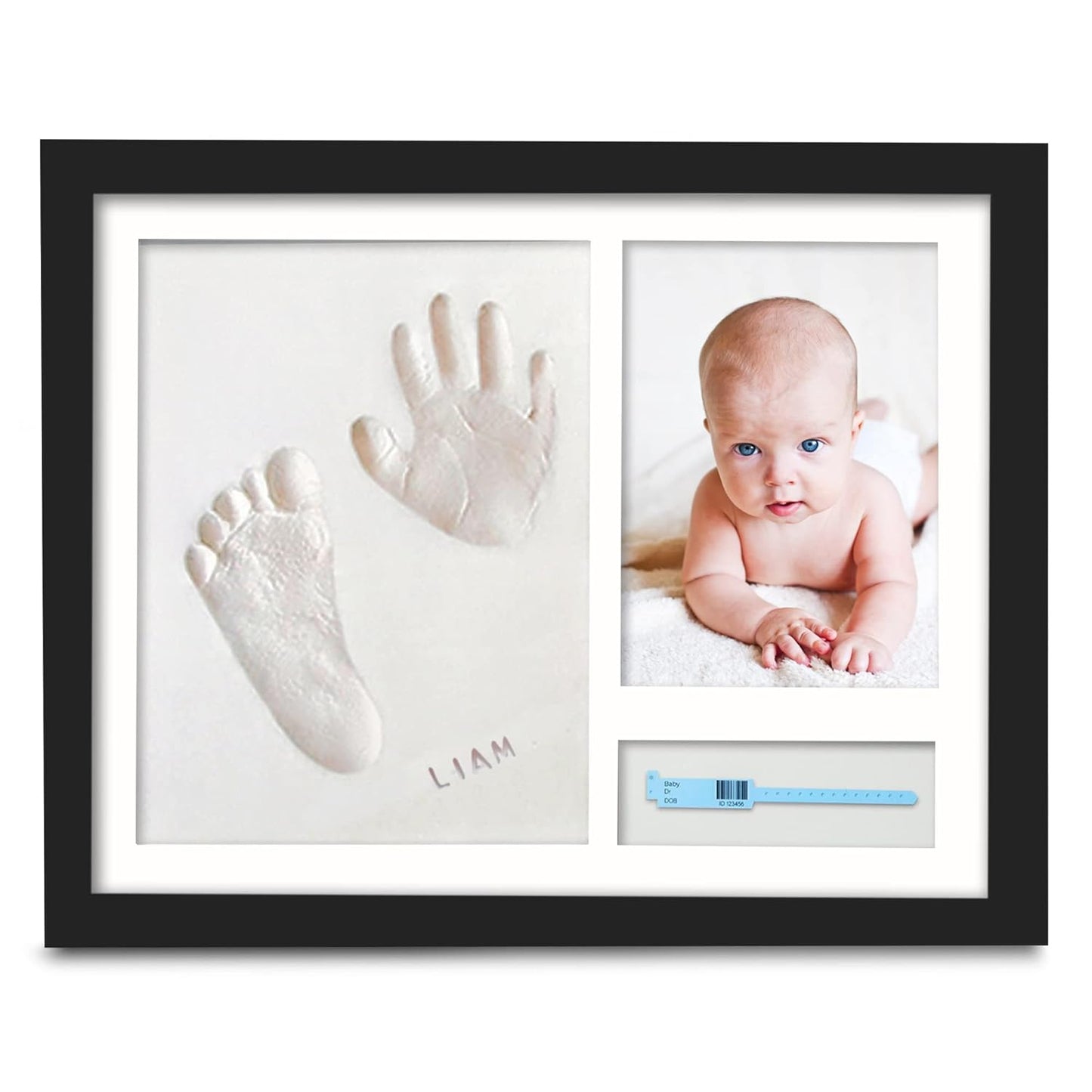 Baby Hand and Footprint Kit - Baby Footprint Kit, Baby Keepsake, Baby Shower Gifts for Mom, Baby Picture Frame for Baby Registry Boys, Girls, Personalized Baby Gifts, Mother's Day Gifts (Ash Wood)