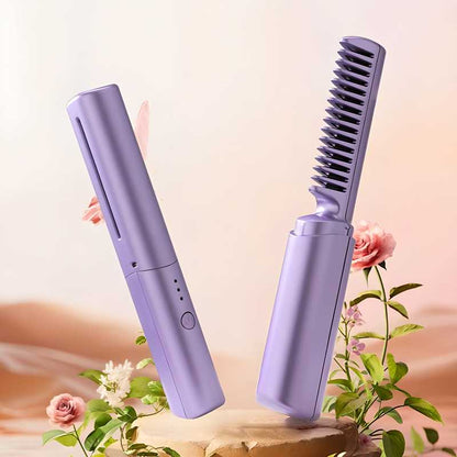 Meneflix Portable Hair Straightener and Comb | Cordless & Rechargeable | Perfect for All Hair Types