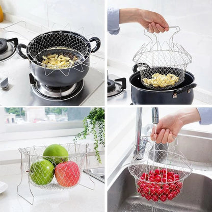 Stainless Steel Retractable Strainer Cooking Basket