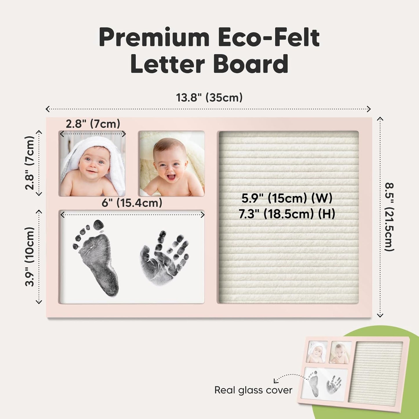 Baby Hand and Footprint Kit - Baby Footprint Kit, Baby Keepsake, Baby Shower Gifts for Mom, Baby Picture Frame for Baby Registry Boys, Girls, Personalized Baby Gifts, Mother's Day Gifts (Ash Wood)