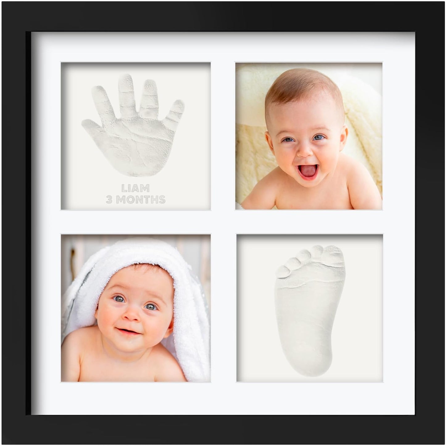 Baby Hand and Footprint Kit - Baby Footprint Kit, Baby Keepsake, Baby Shower Gifts for Mom, Baby Picture Frame for Baby Registry Boys, Girls, Personalized Baby Gifts, Mother's Day Gifts (Ash Wood)