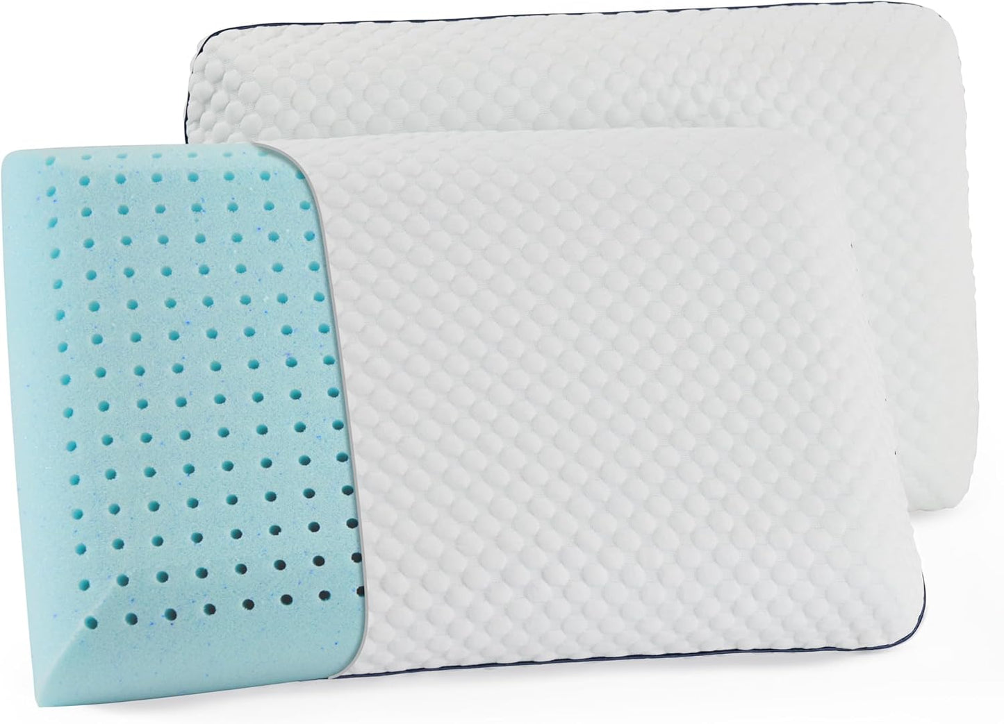 WEEKENDER Gel Memory Foam Pillow - Queen Size - 1-Pack - Medium Plush Feel - Neck & Shoulder Support - For Back, Side, & Stomach Sleepers - Home, Hotel, & Hospital Essentials