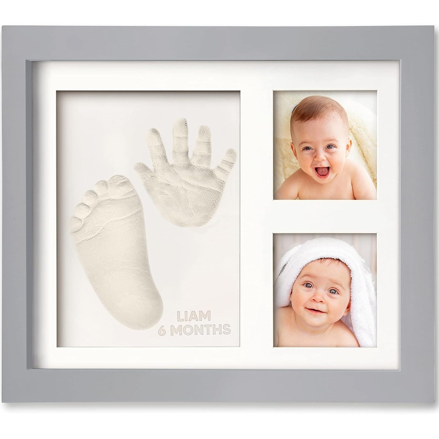 Baby Hand and Footprint Kit - Baby Footprint Kit, Baby Keepsake, Baby Shower Gifts for Mom, Baby Picture Frame for Baby Registry Boys, Girls, Personalized Baby Gifts, Mother's Day Gifts (Ash Wood)