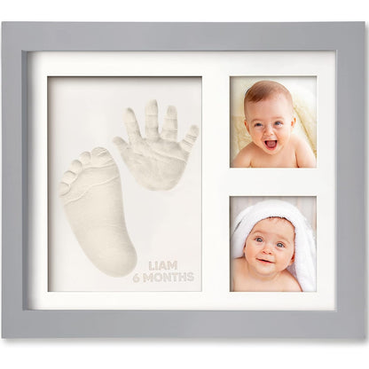 Baby Hand and Footprint Kit - Baby Footprint Kit, Baby Keepsake, Baby Shower Gifts for Mom, Baby Picture Frame for Baby Registry Boys, Girls, Personalized Baby Gifts, Mother's Day Gifts (Ash Wood)