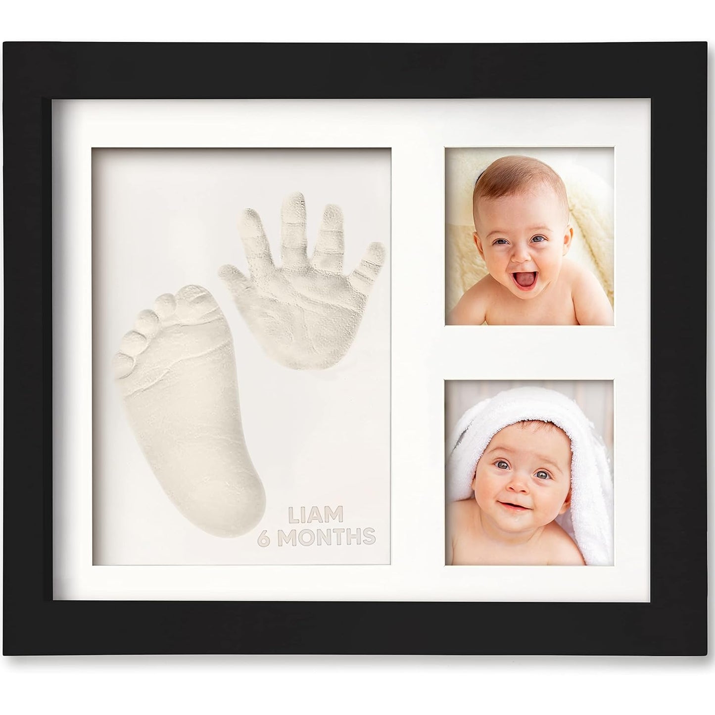 Baby Hand and Footprint Kit - Baby Footprint Kit, Baby Keepsake, Baby Shower Gifts for Mom, Baby Picture Frame for Baby Registry Boys, Girls, Personalized Baby Gifts, Mother's Day Gifts (Ash Wood)