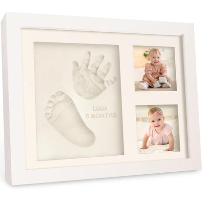 Baby Hand and Footprint Kit - Baby Footprint Kit, Baby Keepsake, Baby Shower Gifts for Mom, Baby Picture Frame for Baby Registry Boys, Girls, Personalized Baby Gifts, Mother's Day Gifts (Ash Wood)