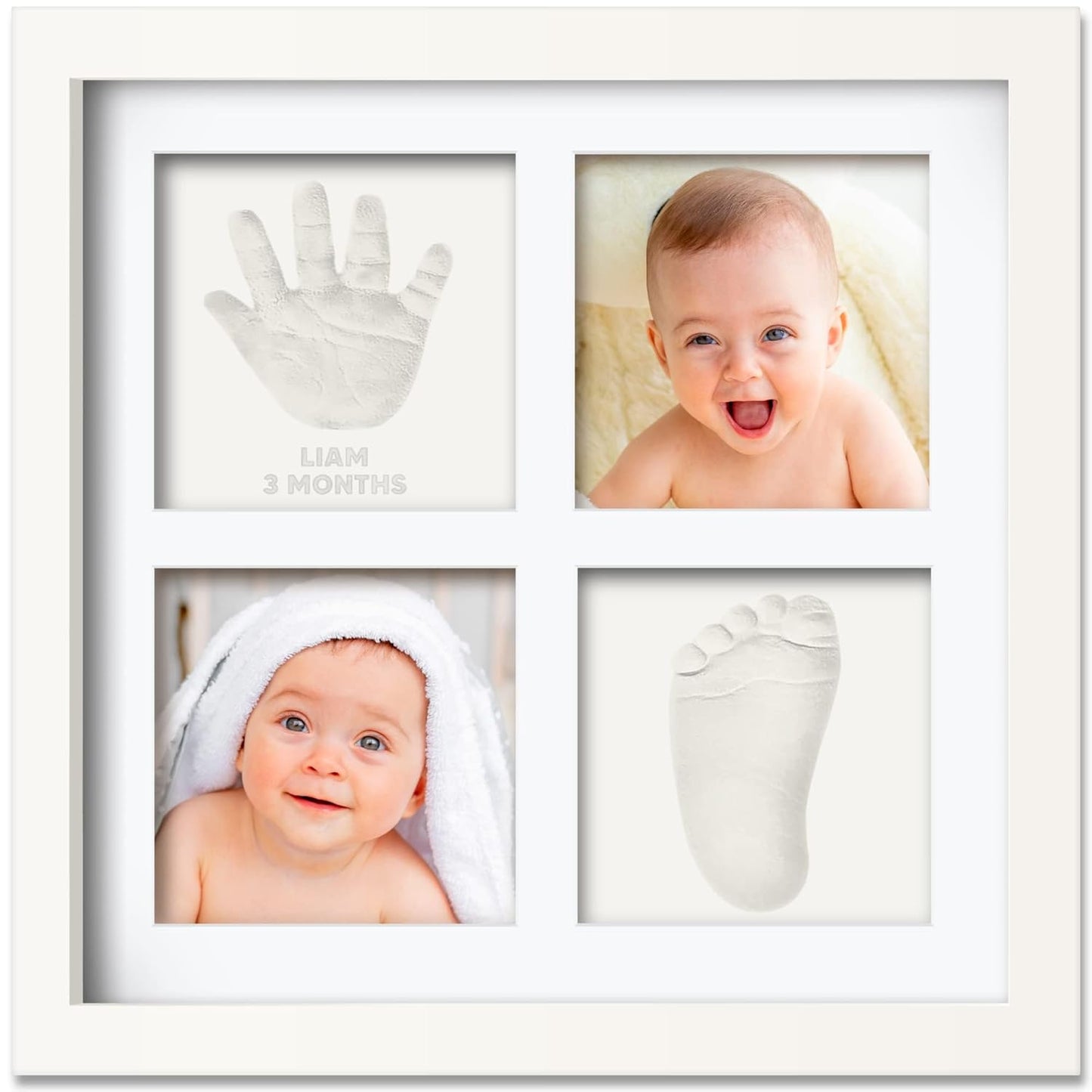 Baby Hand and Footprint Kit - Baby Footprint Kit, Baby Keepsake, Baby Shower Gifts for Mom, Baby Picture Frame for Baby Registry Boys, Girls, Personalized Baby Gifts, Mother's Day Gifts (Ash Wood)