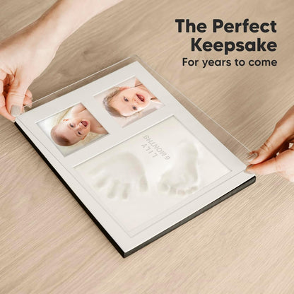 Baby Hand and Footprint Kit - Baby Footprint Kit, Baby Keepsake, Baby Shower Gifts for Mom, Baby Picture Frame for Baby Registry Boys, Girls, Personalized Baby Gifts, Mother's Day Gifts (Ash Wood)