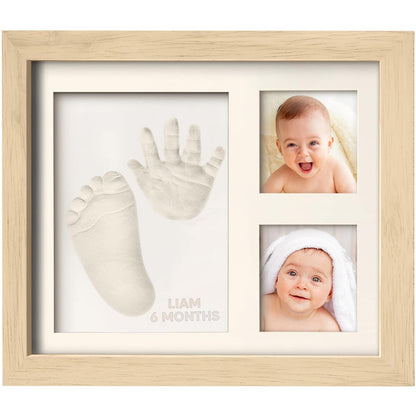 Baby Hand and Footprint Kit - Baby Footprint Kit, Baby Keepsake, Baby Shower Gifts for Mom, Baby Picture Frame for Baby Registry Boys, Girls, Personalized Baby Gifts, Mother's Day Gifts (Ash Wood)