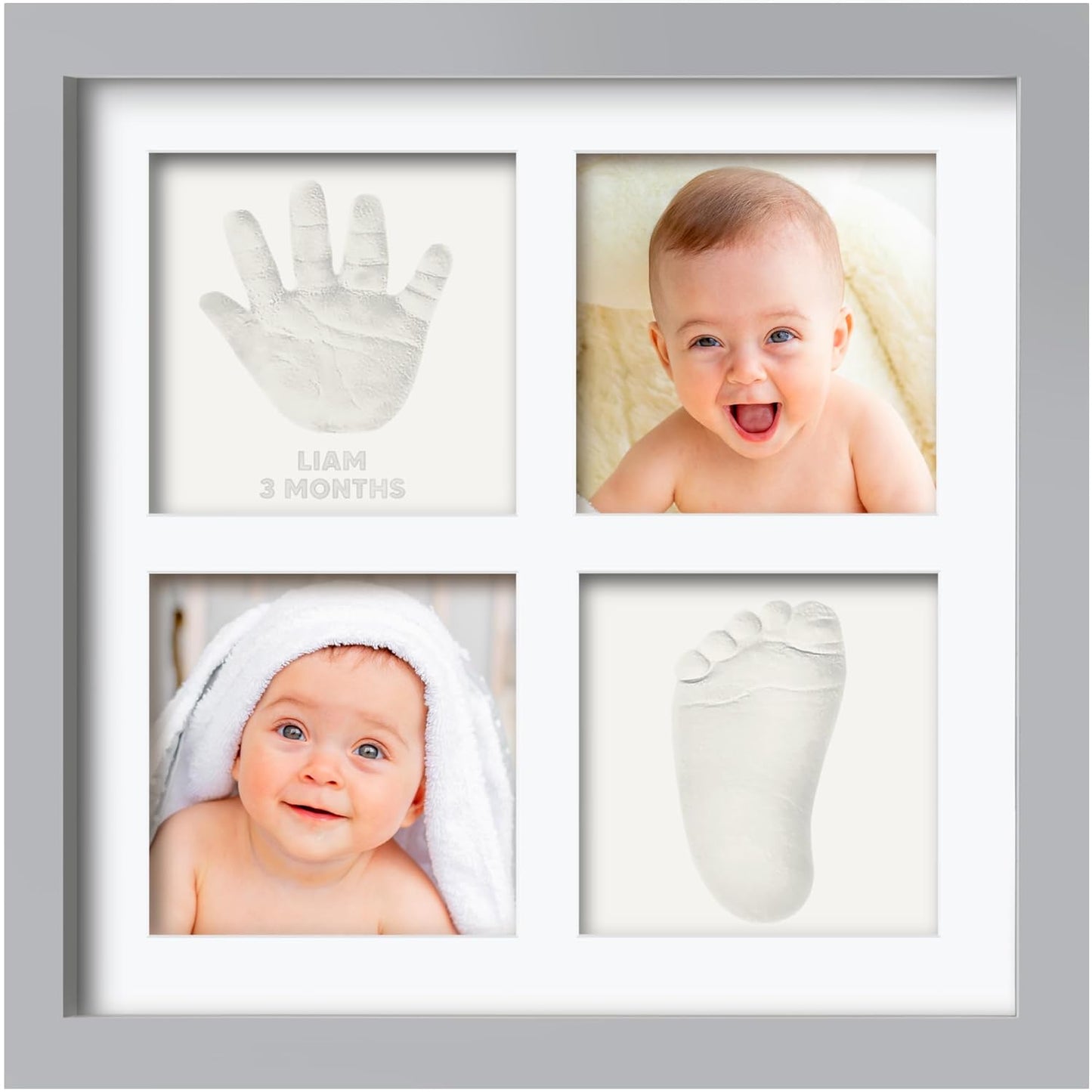 Baby Hand and Footprint Kit - Baby Footprint Kit, Baby Keepsake, Baby Shower Gifts for Mom, Baby Picture Frame for Baby Registry Boys, Girls, Personalized Baby Gifts, Mother's Day Gifts (Ash Wood)