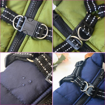 🔥Waterproof Winter Dog Jacket with Built-in Harness