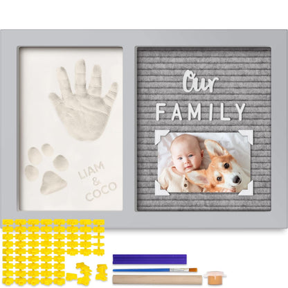 Baby Hand and Footprint Kit - Baby Footprint Kit, Baby Keepsake, Baby Shower Gifts for Mom, Baby Picture Frame for Baby Registry Boys, Girls, Personalized Baby Gifts, Mother's Day Gifts (Ash Wood)