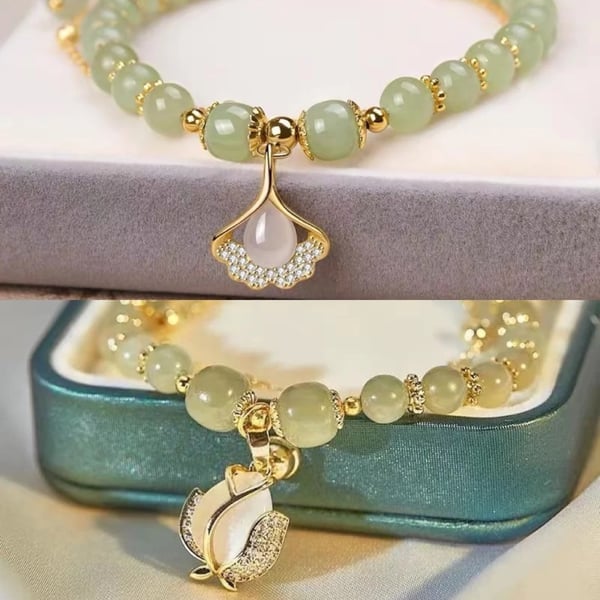 🔥BUY 1 GET 1 FREE 💞--Wotian Jade Lucky Gold Leaf Bangle