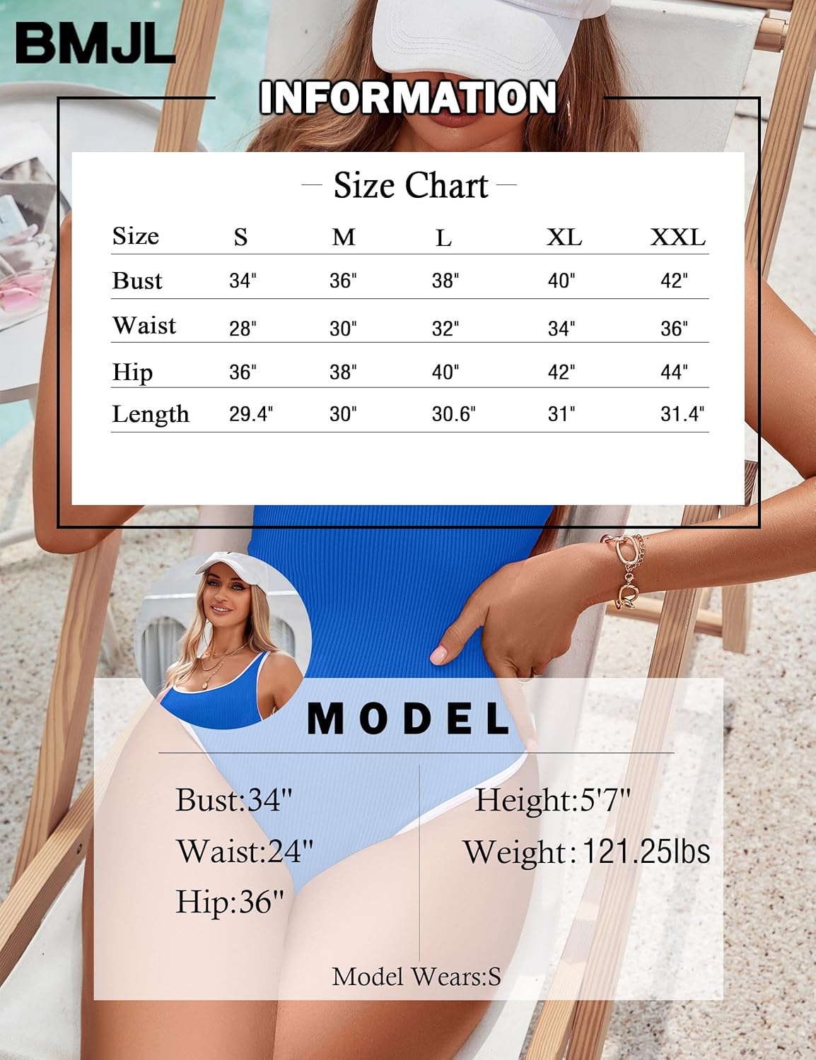 BMJL Women's One Piece Swimsuit Sports Adjustable Strap Bathing Suit Color Block Ribbed High Cut Swimsuits