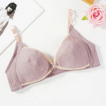 Cotton Nursing Bra Breathable Breastfeeding Wire Free