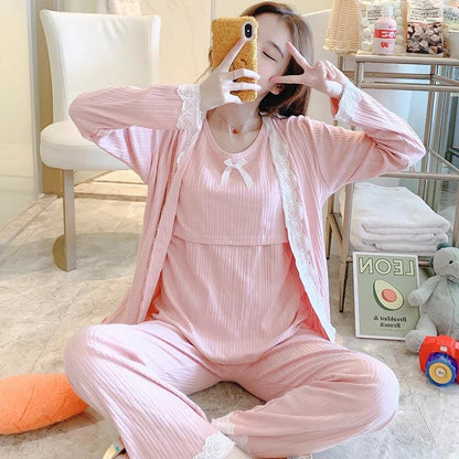 Maternity  Nursing Pajamas Spring Nightwear for Pregnant Women