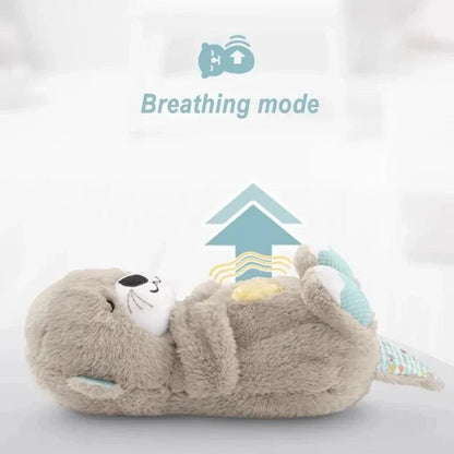 Breathing Otter Sleep Plush Toy with Light Sound