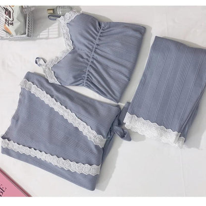 3Pcs/Set 100% Cotton Pregnancy Pajamas Long Sleeve