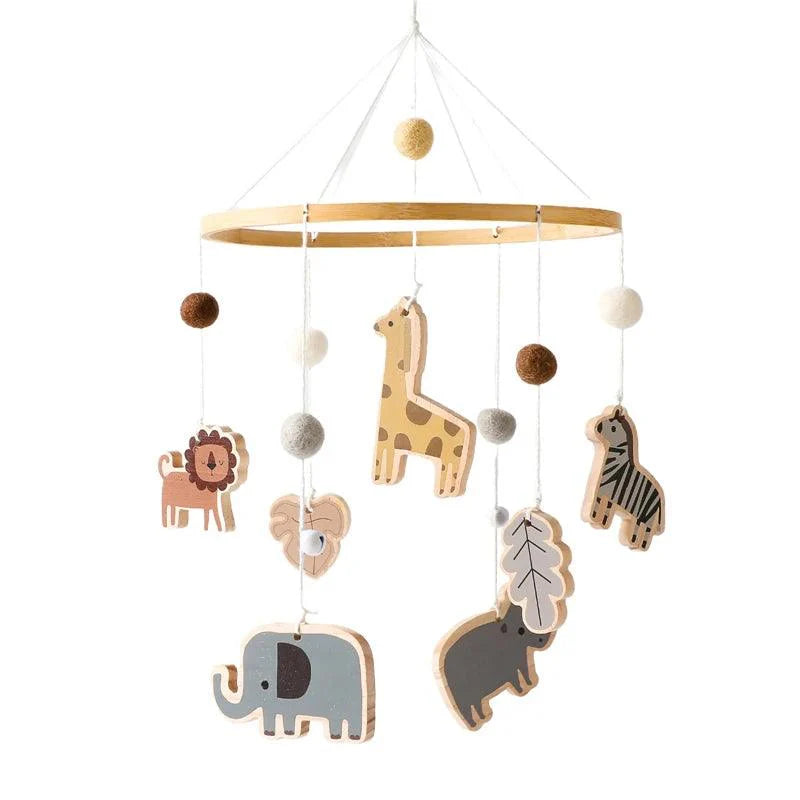 Baby Crib Mobile Bed Bell Wooden Rattles Toy