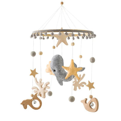 Baby Crib Mobile Bed Bell Wooden Rattles Toy