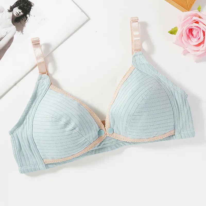 Cotton Nursing Bra Breathable Breastfeeding Wire Free