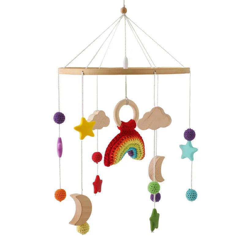 Baby Crib Mobile Bed Bell Wooden Rattles Toy