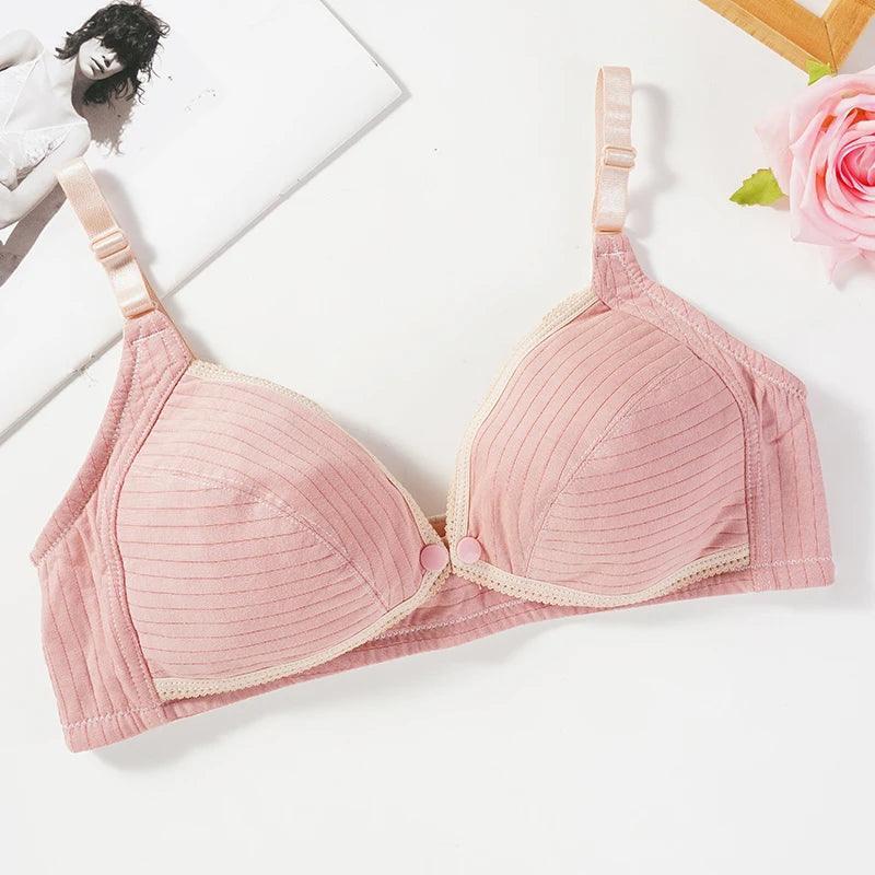 Cotton Nursing Bra Breathable Breastfeeding Wire Free