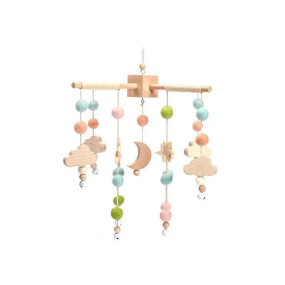 Baby Crib Mobile Bed Bell Wooden Rattles Toy