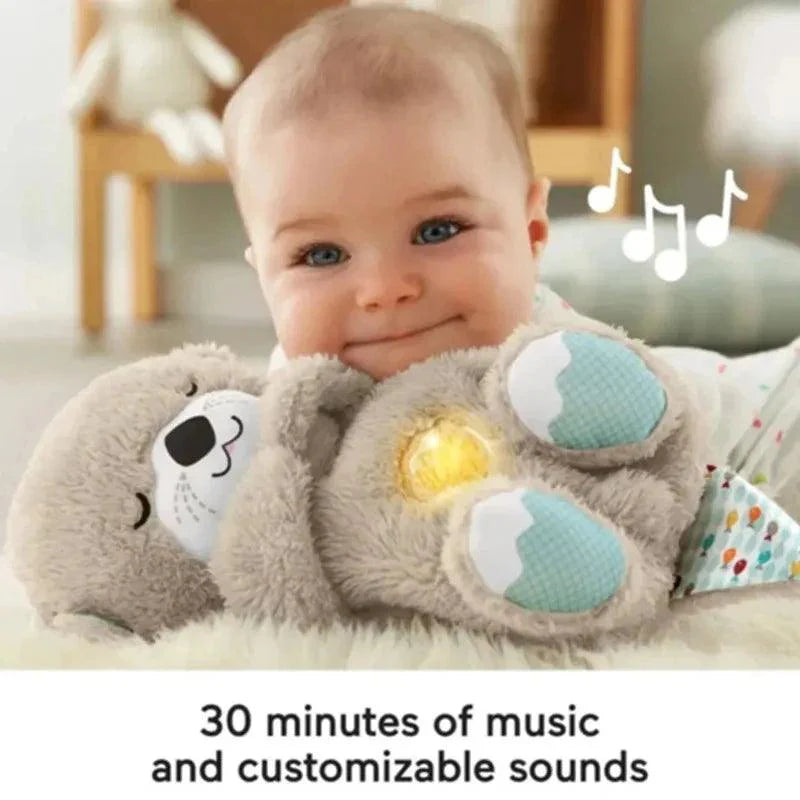 Breathing Otter Sleep Plush Toy with Light Sound