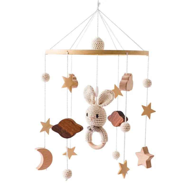 Baby Crib Mobile Bed Bell Wooden Rattles Toy