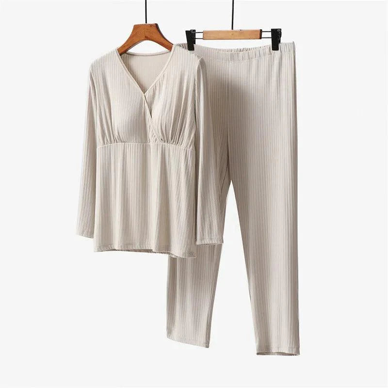 Maternity Set Long Sleeve With  Long Pants Postpartum with Breast Pad