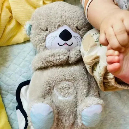 Breathing Otter Sleep Plush Toy with Light Sound