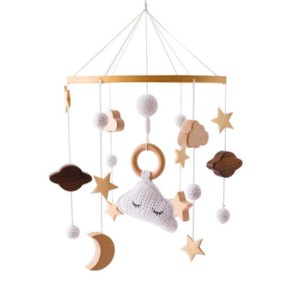 Baby Crib Mobile Bed Bell Wooden Rattles Toy