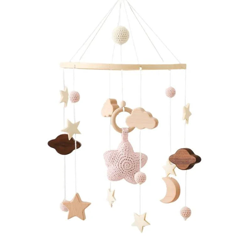 Baby Crib Mobile Bed Bell Wooden Rattles Toy