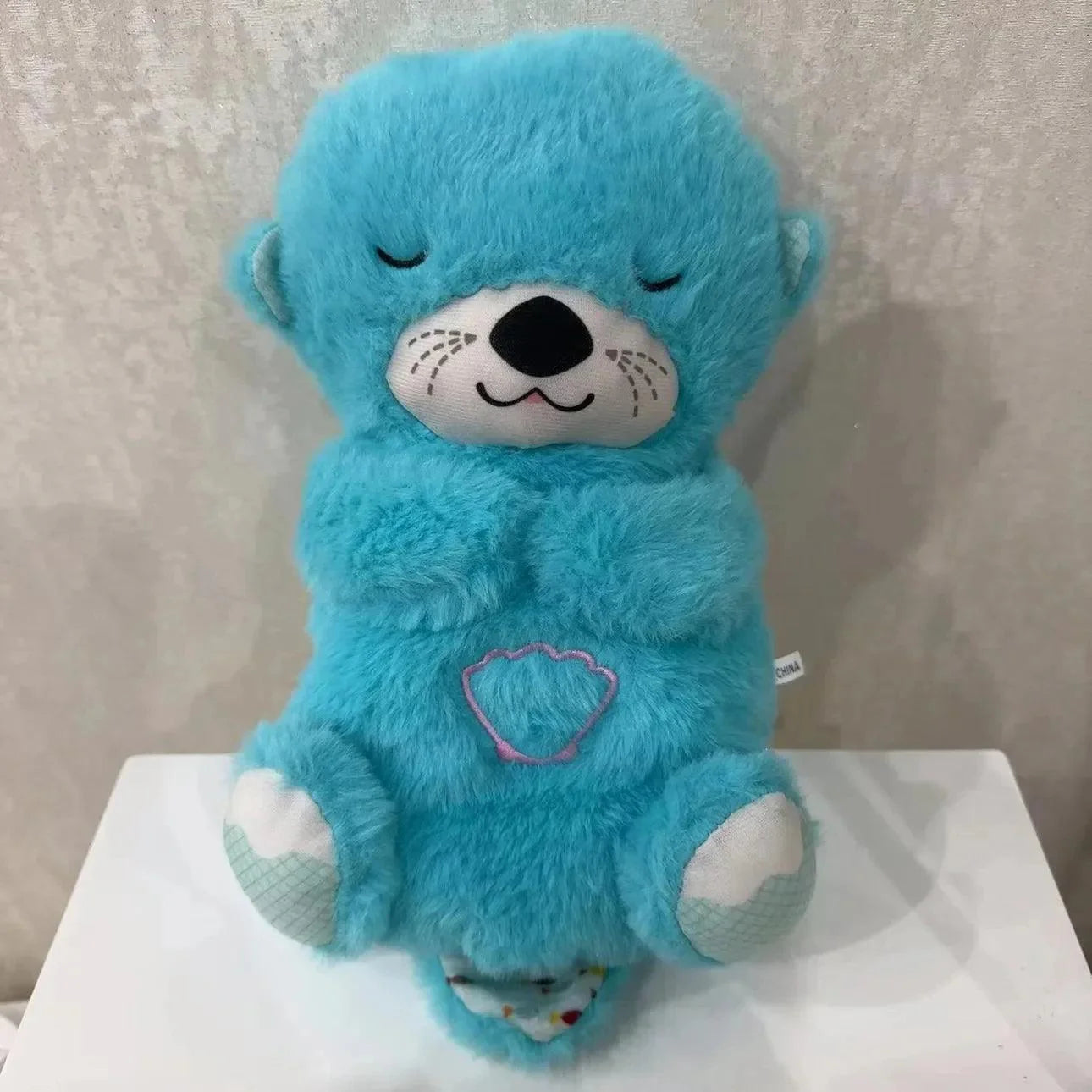 Breathing Otter Sleep Plush Toy with Light Sound