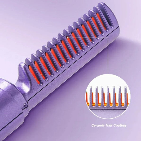 Meneflix Portable Hair Straightener and Comb | Cordless & Rechargeable | Perfect for All Hair Types