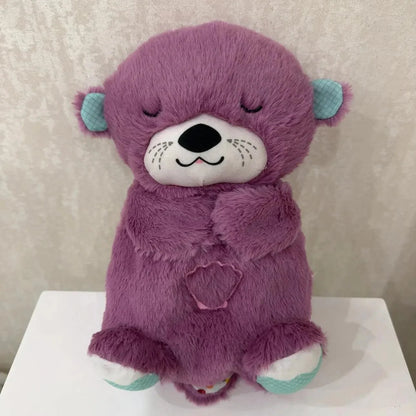 Breathing Otter Sleep Plush Toy with Light Sound