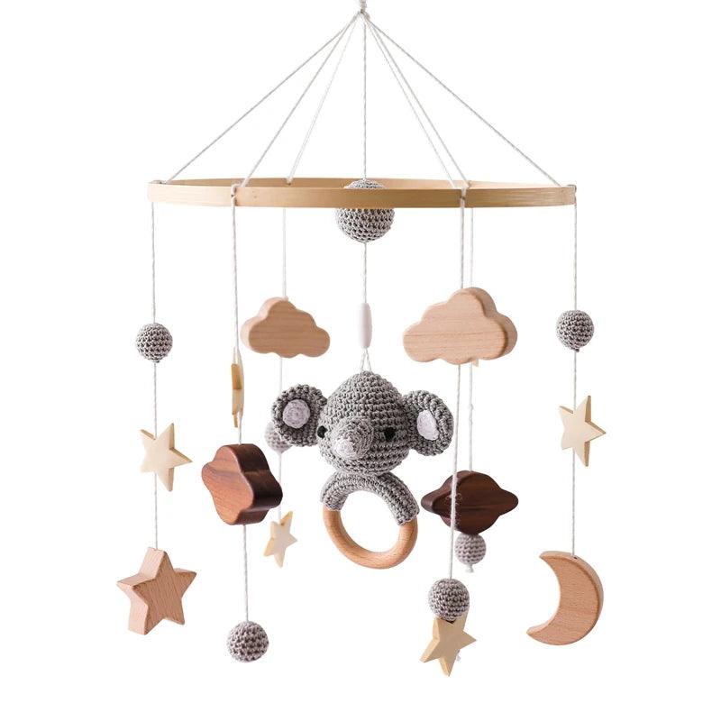 Baby Crib Mobile Bed Bell Wooden Rattles Toy