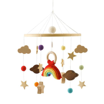 Baby Crib Mobile Bed Bell Wooden Rattles Toy